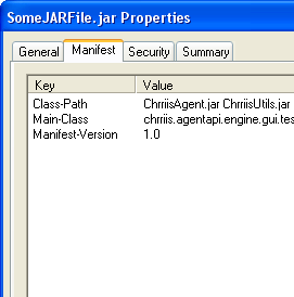 Properties Manifest tab